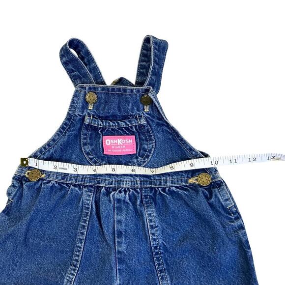 OshKosh Vintage 90s Bubble Leg Bib Style Denim Overalls USA Made Sz 12Mo - Picture 15 of 16